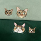 Women's Fitted T-Shirt: Cute Little Dog Chest Embroidery. Custom Pet Photo Pure Cotton Tee – The Perfect Holiday Gift!