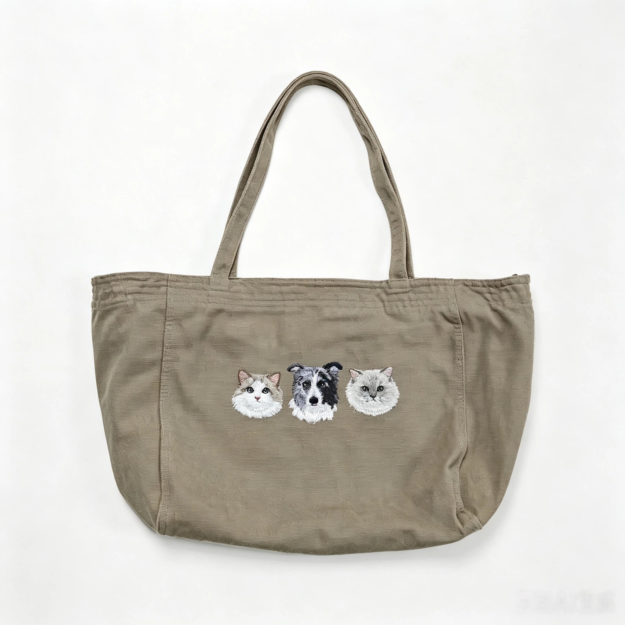 Casual shopping bag：Custom Pet Photo Embroidery, Versatile Multi-Color Women's Handbag, Large Capacity Everyday Shopping Shoulder Bag