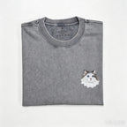 Vintage Washed T-Shirt: Upload your own cat or dog photo and add a custom name. A versatile everyday piece that lets you wear your two fur babies with you throughout the entire summer!