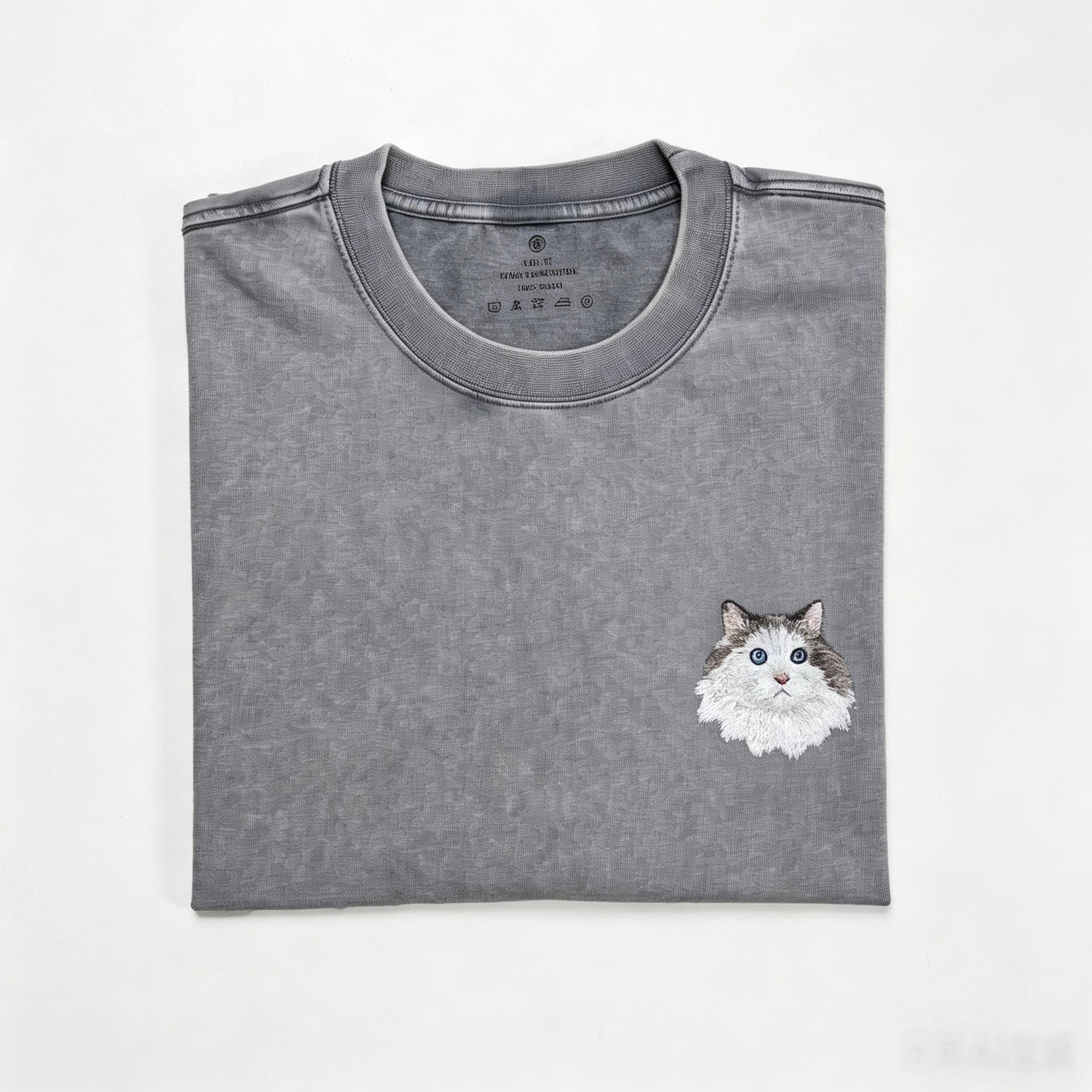 Vintage Washed T-Shirt: Upload your own cat or dog photo and add a custom name. A versatile everyday piece that lets you wear your two fur babies with you throughout the entire summer!