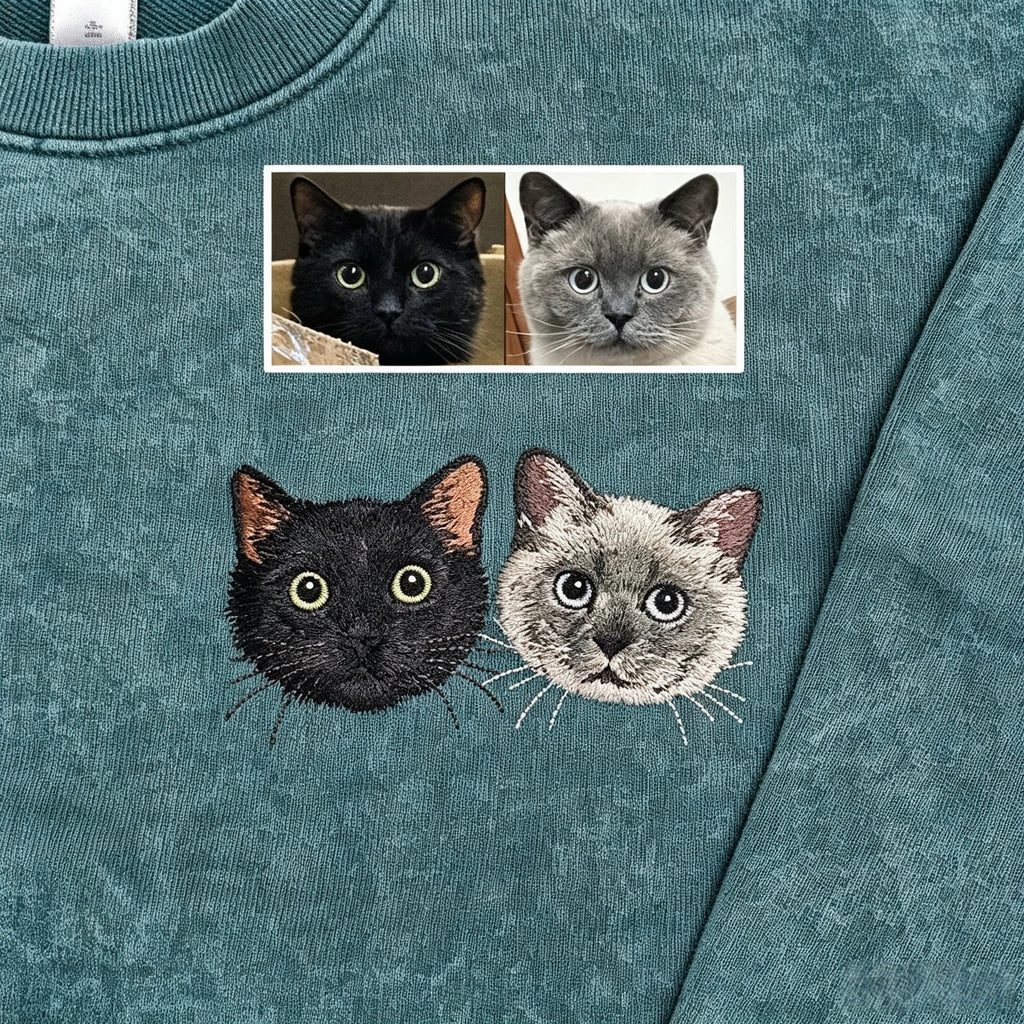 Vintage Washed T-Shirt: Upload your own cat or dog photo and add a custom name. A versatile everyday piece that lets you wear your two fur babies with you throughout the entire summer!