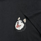 Classic Tee: Custom Pet Photo Embroidery Short Sleeve, Hand-Stitched Cat & Dog Portrait, 100% Cotton, Versatile Gift for Pet Lovers