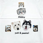 Oversized Pocket T-Shirt: Pure Cotton Short Sleeve with Custom Pet Portrait Embroidery. Unisex Summer Top with Chest Embroidery from Your Pet Photo – The Perfect Shirt for Dog Lovers!
