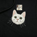 Fleece-Lined Crewneck Sweatshirt: Custom Pet Portrait & Personalized Text / Year, Pet Memorial Casual Pullover