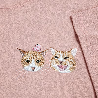 Women's Fitted T-Shirt: Cute Little Dog Chest Embroidery. Custom Pet Photo Pure Cotton Tee – The Perfect Holiday Gift!