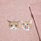 Women's Fitted T-Shirt: Cute Little Dog Chest Embroidery. Custom Pet Photo Pure Cotton Tee – The Perfect Holiday Gift!