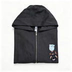 Zip-Up Hoodie: Hand-stitched pet portraits. Fully customized from your pet's real photos. The delicate stitching perfectly captures your furry friend's unique gaze, fur texture, and facial features—wear your cherished memories.